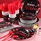 350 Pcs Happy Birthday Party Supplies Disposable Party Tableware Set Serves 50 Included Plates Napkins Cups Cutlery for Men Woman 50th 80th Birthday Party Decorations (Black Red)